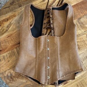 Alivila Corset Tan Lace up Renaissance Festival Sz M